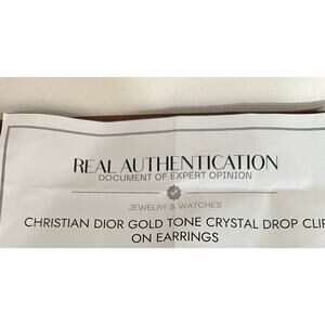 Christian Dior signed Vintage Crystal Imitation Pearl Gold Tone 
Clip Earrings